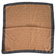 Giorgio Armani Brown Black Zig Zag Pocket Square