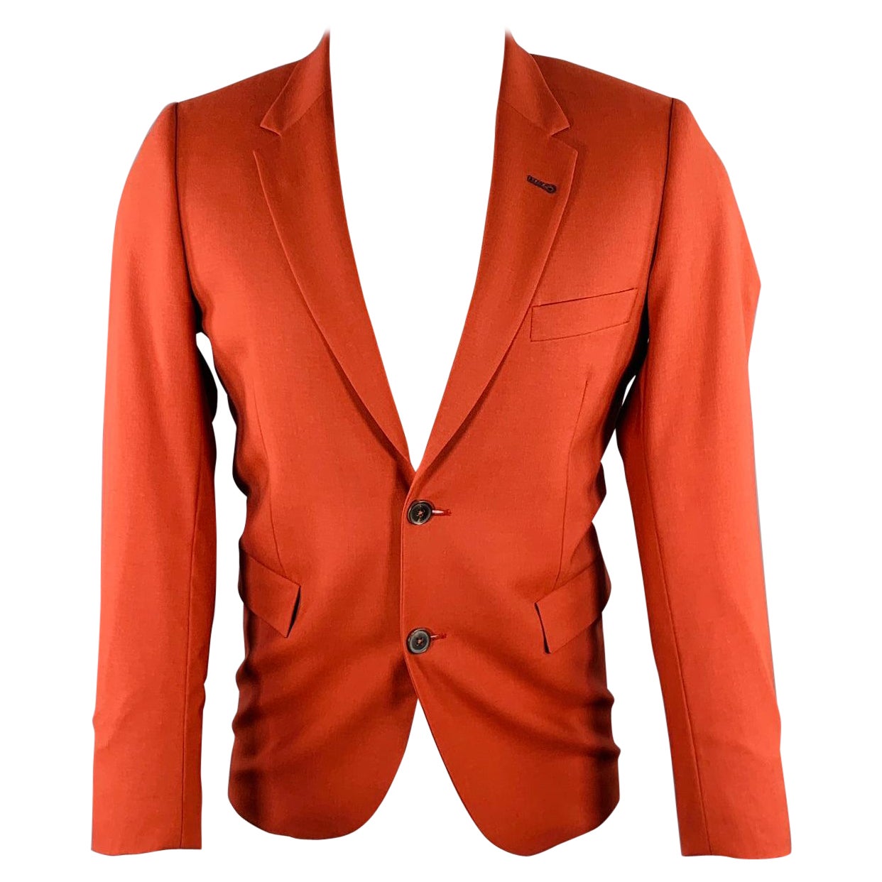 Paul Smith Taglia 38 Cappotto sportivo monopetto in lana color mattone Paul Brown