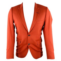 PAUL SMITH Size 38 Brown Brick Wool Single Breasted Sport Coat