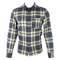Chemise à manches longues A.P.C. Taille M crème marine à carreaux en coton mélangé