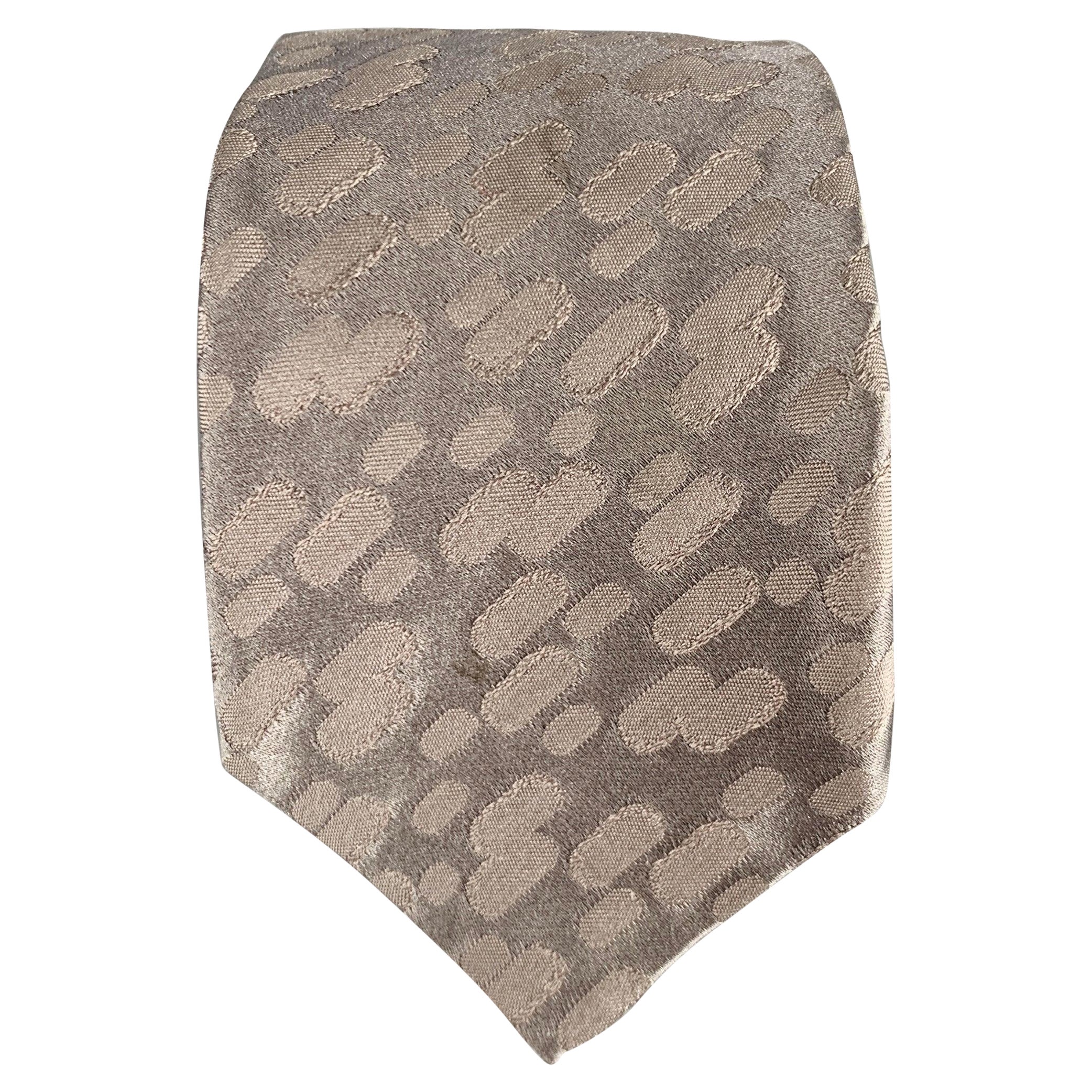 GIORGIO ARMANI Grey Silk Abstract Tie