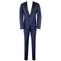PAUL SMITH Taille 40 Marine Noir Laine Mohair Tuxedo