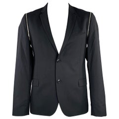 HUGO BOSS Talla 42 Abrigo deportivo negro de mezcla de lana