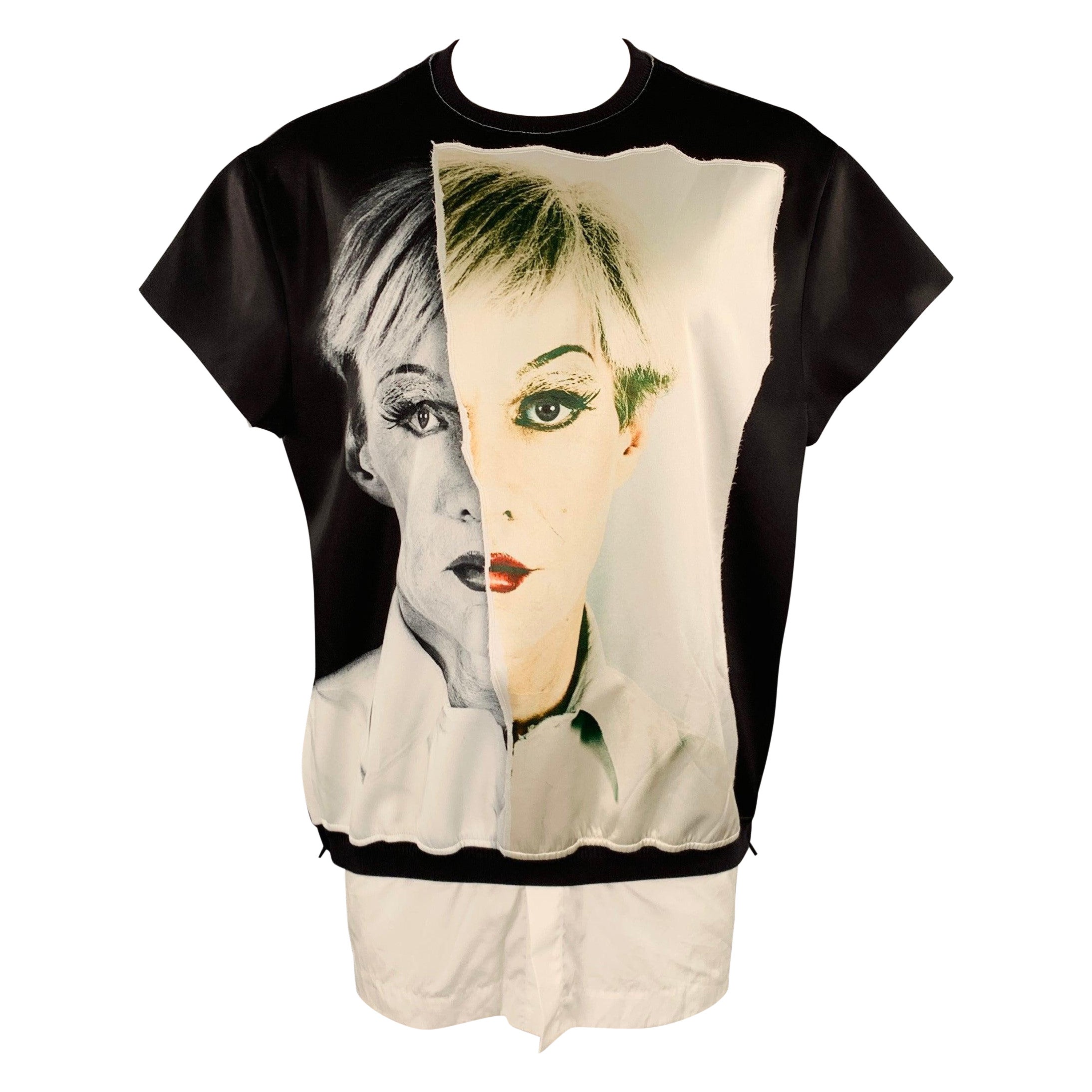 PORTS 1961 Size S Warhol Black White Polyester Blend Short Sleeve Pullover For Sale