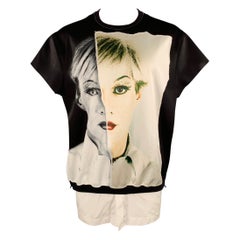 PORTS 1961 Size S Warhol Black White Polyester Blend Short Sleeve Pullover