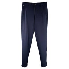 ARMANI COLLEZIONI Talla 30 Azul marino Mezcla de poliéster Pantalón de vestir con cremallera