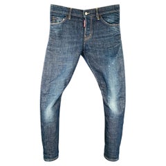 DSQUARED2 Jeans Button Fly Blu Distressed in misto cotone taglia 28