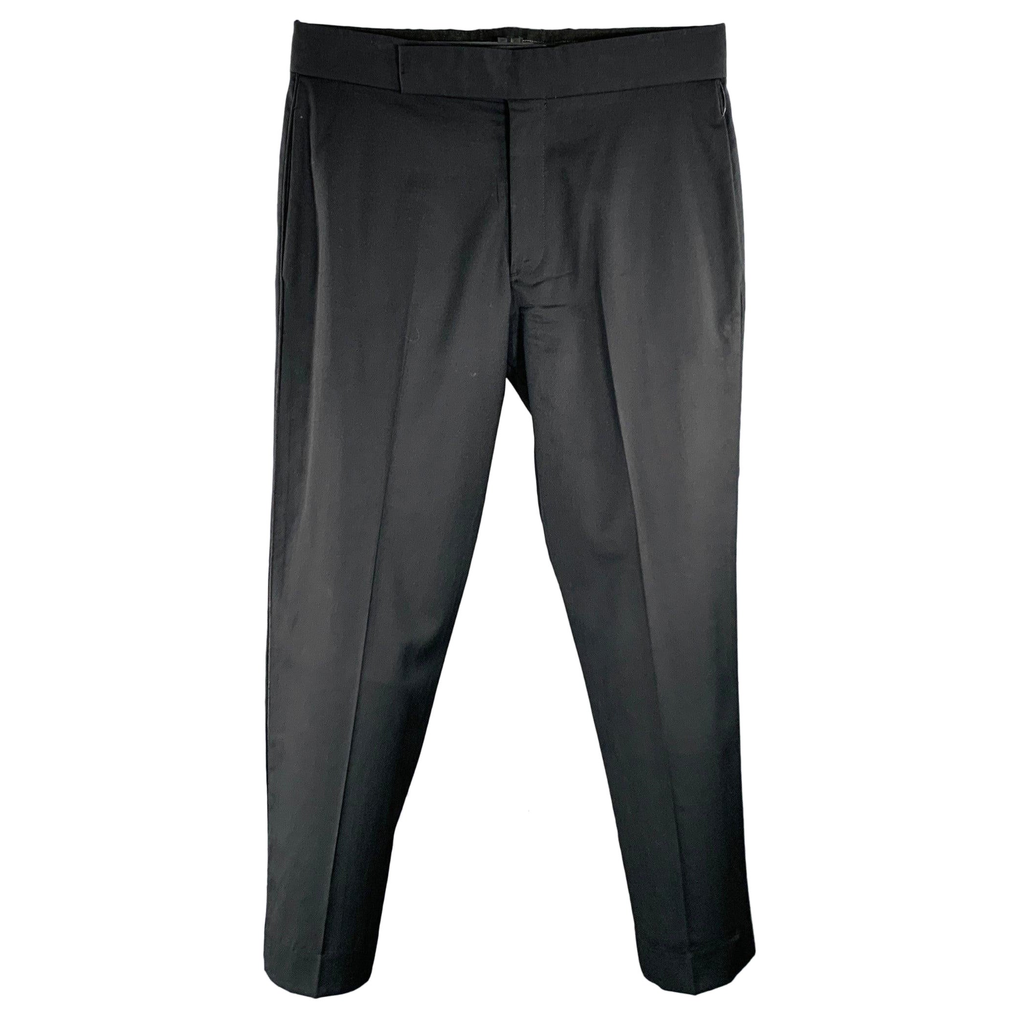 ARMANI COLLEZIONI Size 33 Black Flat Front Dress Pants For Sale