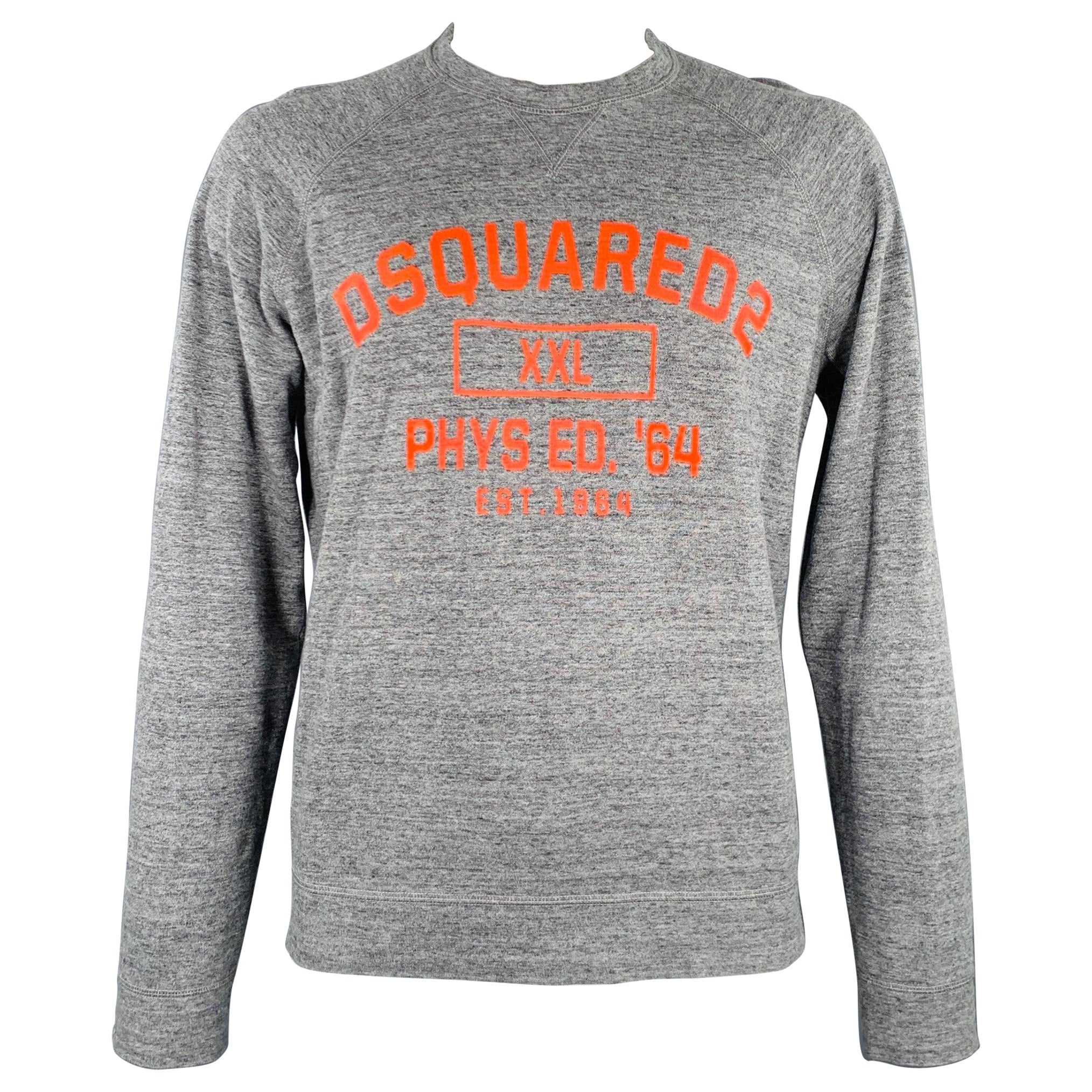 Felpa DSQUARED2 Taglia L Grigio Rosso Logo