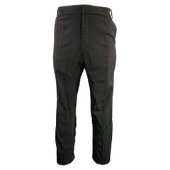Haider Ackermann Taille 34 Pantalon habillé en laine polyamide noir à entrejambe ouvert