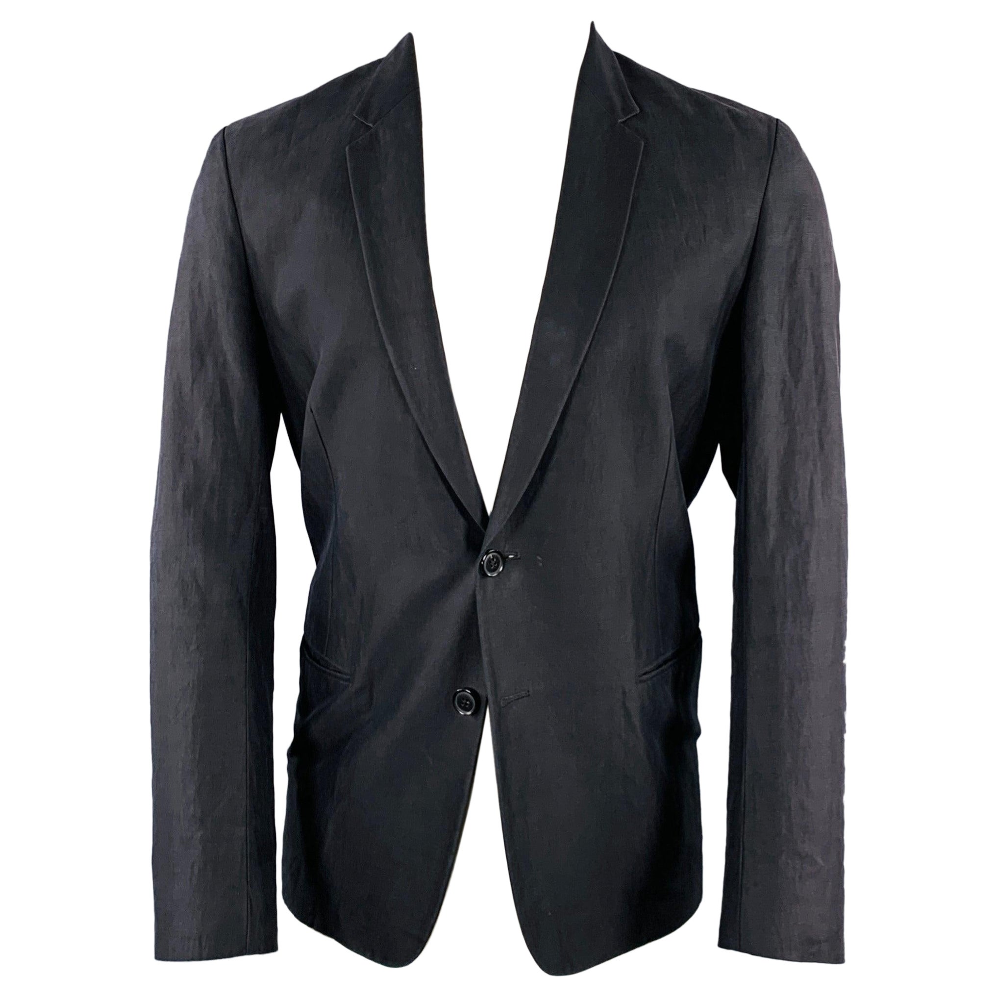 PAUL SMITH Size 38 Black Cotton Blend Single Breasted Sport Coat For Sale