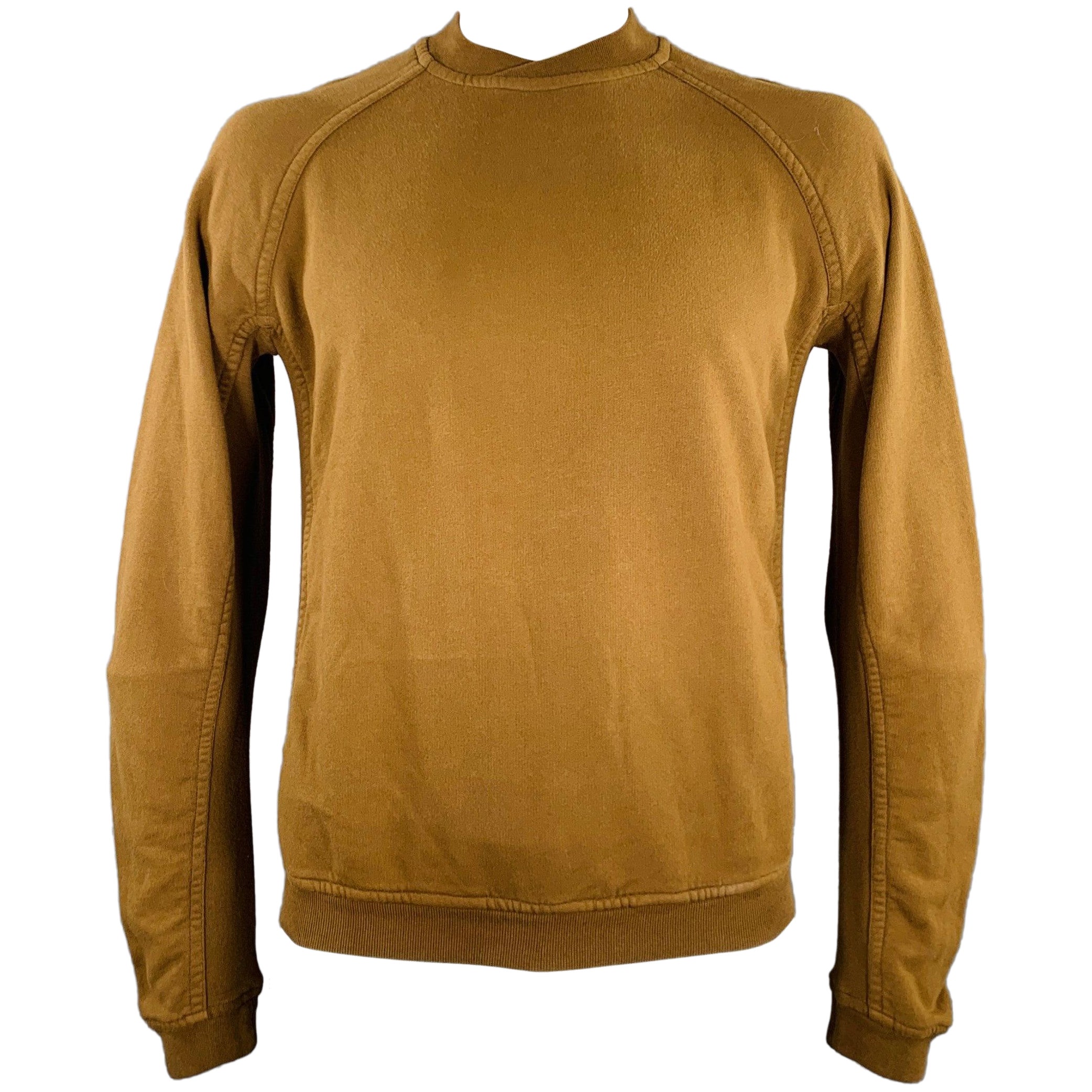 HAIDER ACKERMANN Size L Brown Cotton Blend Crew Neck Sweatshirt For Sale