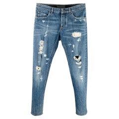 DOLCE & GABBANA Taglia 32 16 Jeans classici in cotone blu, rilassati e con segni di distorsione