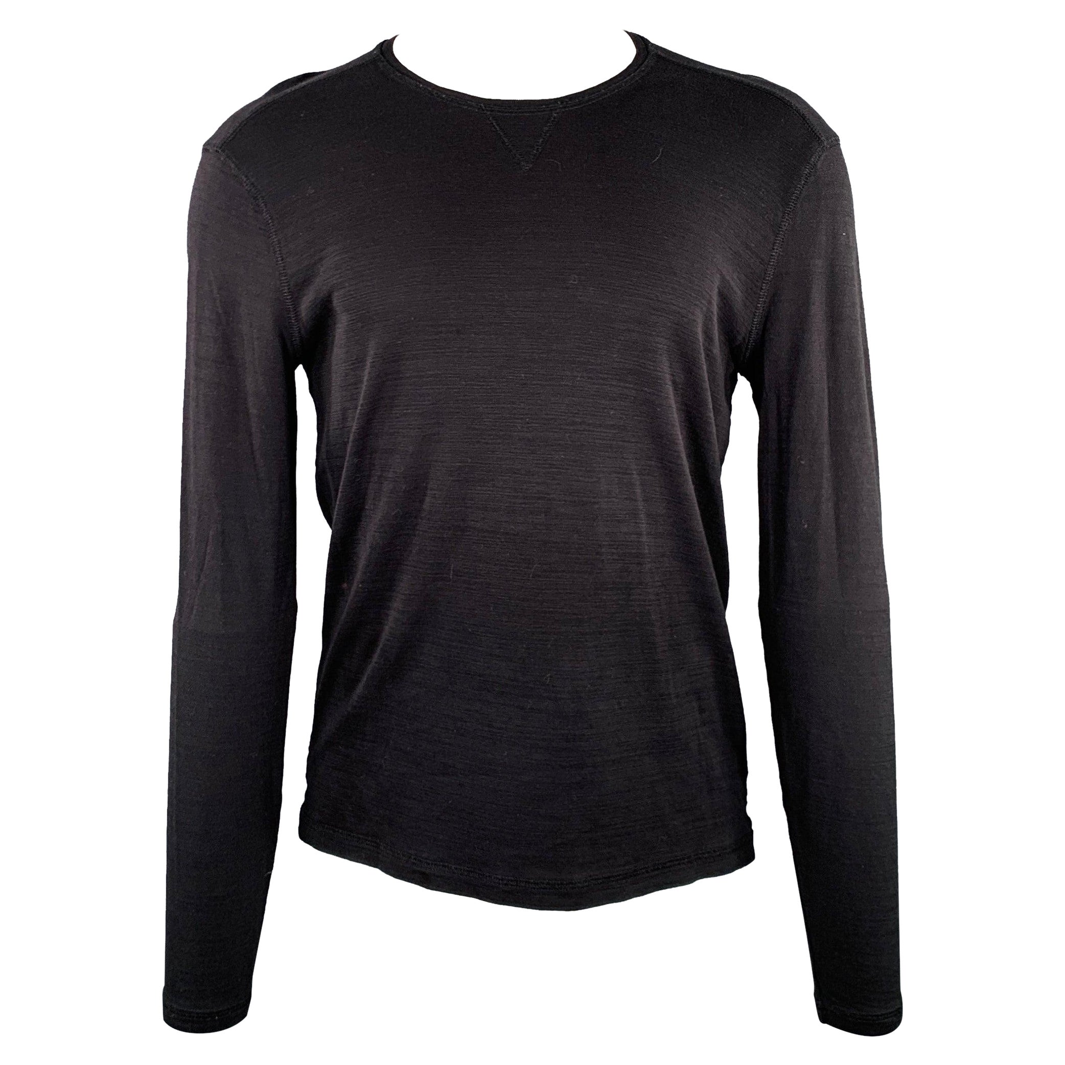 JOHN VARVATOS Size S Black Cotton Crew Neck T-shirt For Sale