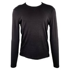 JOHN VARVATOS Taille S T-shirt à col ras du cou en coton noir