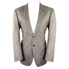 ARMANI COLLEZIONI Size 40 Brown White Heather Sport Coat