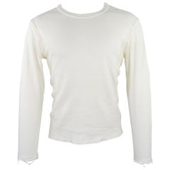 JOHN VARVATOS T-shirt taglia M White in misto cotone Raw Edges
