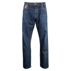 PAUL SMITH Size 36 Blue Contrast Stitch Cotton Straight Japanese Selvedge Jeans