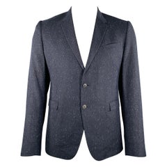 PAUL SMITH Size 44 Charcoal White Heather Linen Wool Sport Coat
