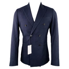 Paul Smith taglia 40 cappotto sportivo in lana marina e lino con risvolto a punta