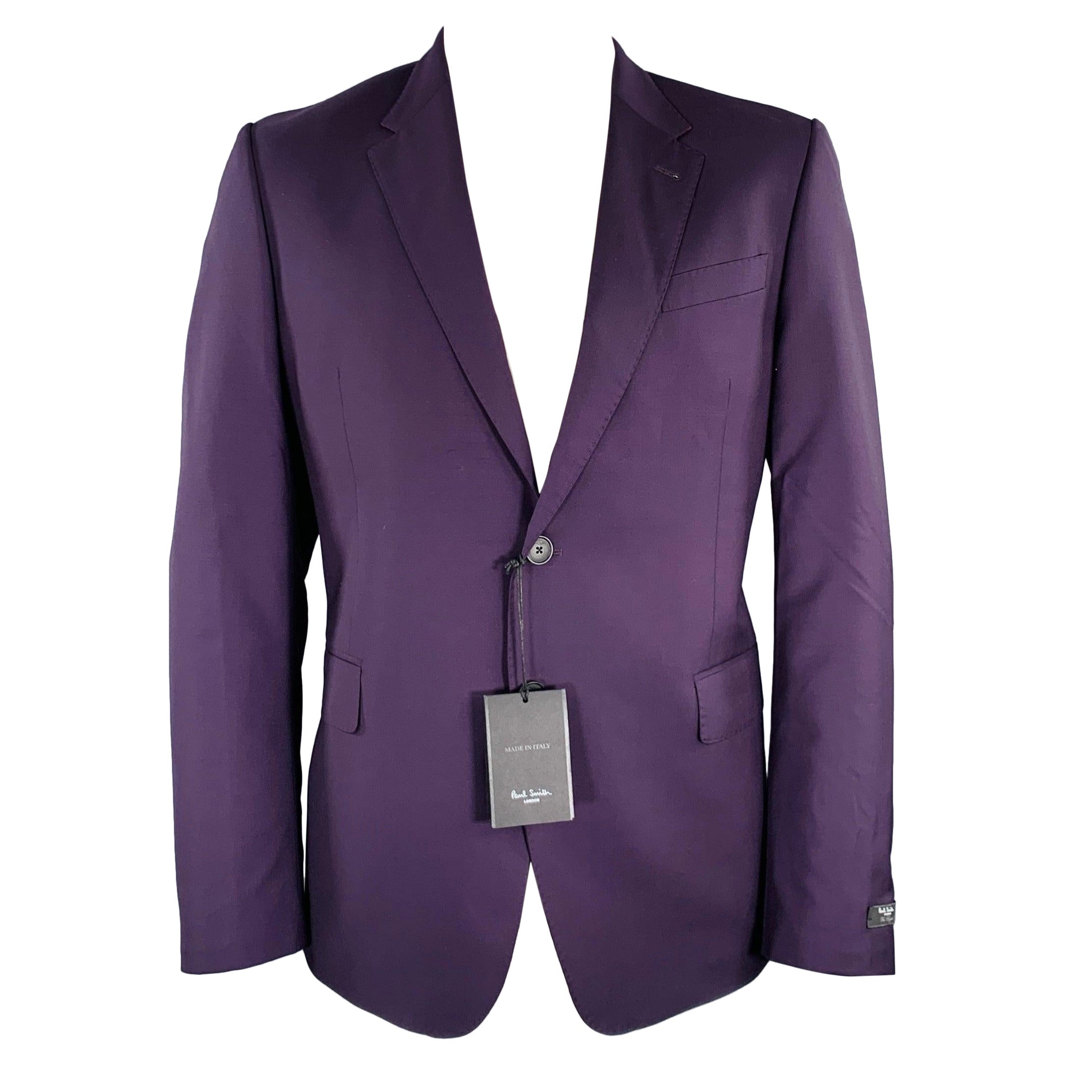 PAUL SMITH Größe 44 Lila Wolle Mohair Sportmantel