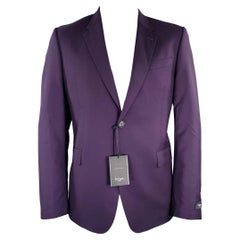 PAUL SMITH Size 44 Purple Wool Mohair Sport Coat
