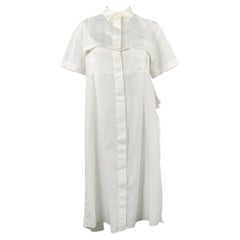 SACAI - Robe chemise midi blanche en polyester et coton