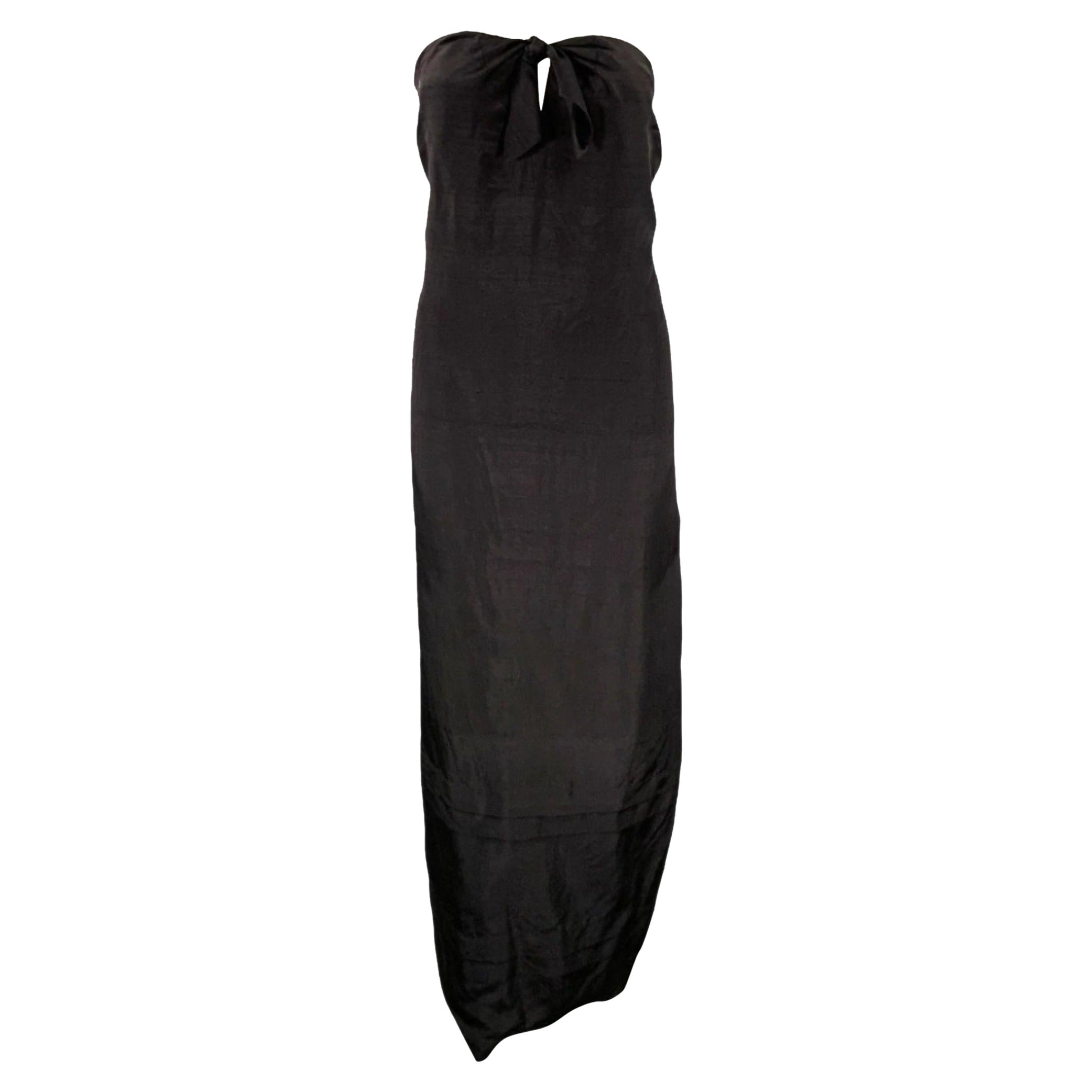 PROENZA SCHOULER Size 6 Black Silk Strapless Knot Dress For Sale