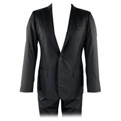 JEAN PAUL GAULTIER Taille M Costume noir en laine et soie à revers pointe