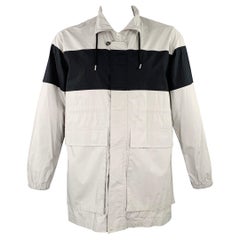 JOHN ELLIOTT Season Nine Size L Grey Black Stripe Cotton Windbreaker Jacket