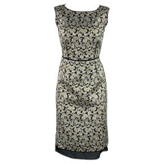 MARC JACOBS Size 4 Black Silver Nylon Blend Floral Sleeveless Dress