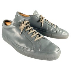 COMMON PROJECTS Size 10 Grey Leather Low Top Sneakers