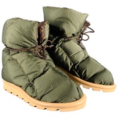LOUIS VUITTON Size 8 Pillow Comfort Green Brown Nylon Monogram Boots