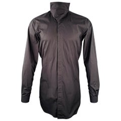 RICK OWENS SS14 Size M Vicious Black Cotton Long Sleeve Shirt