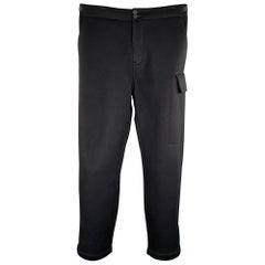 HELMUT LANG Taglia 32 Pantaloni casual in modal nero con linguette laterali