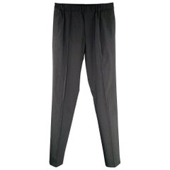 HELMUT LANG Size S Black Wool Blend Pleated Dress Pants