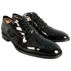 ALLEN EDMONDS Size 11 Black Patent Leather Lace-Up Shoes