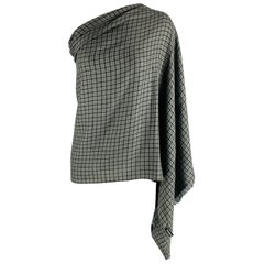 TOM FORD Grey Black Checkered Woven Scarf