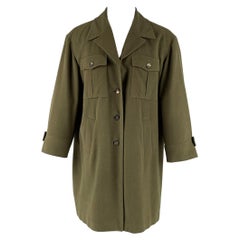 JIL SANDER Size 38 Green Lambswool Angora Coat