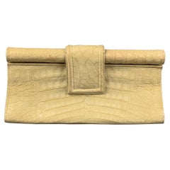 NANCY GONZALEZ Bolso de piel de cocodrilo beige