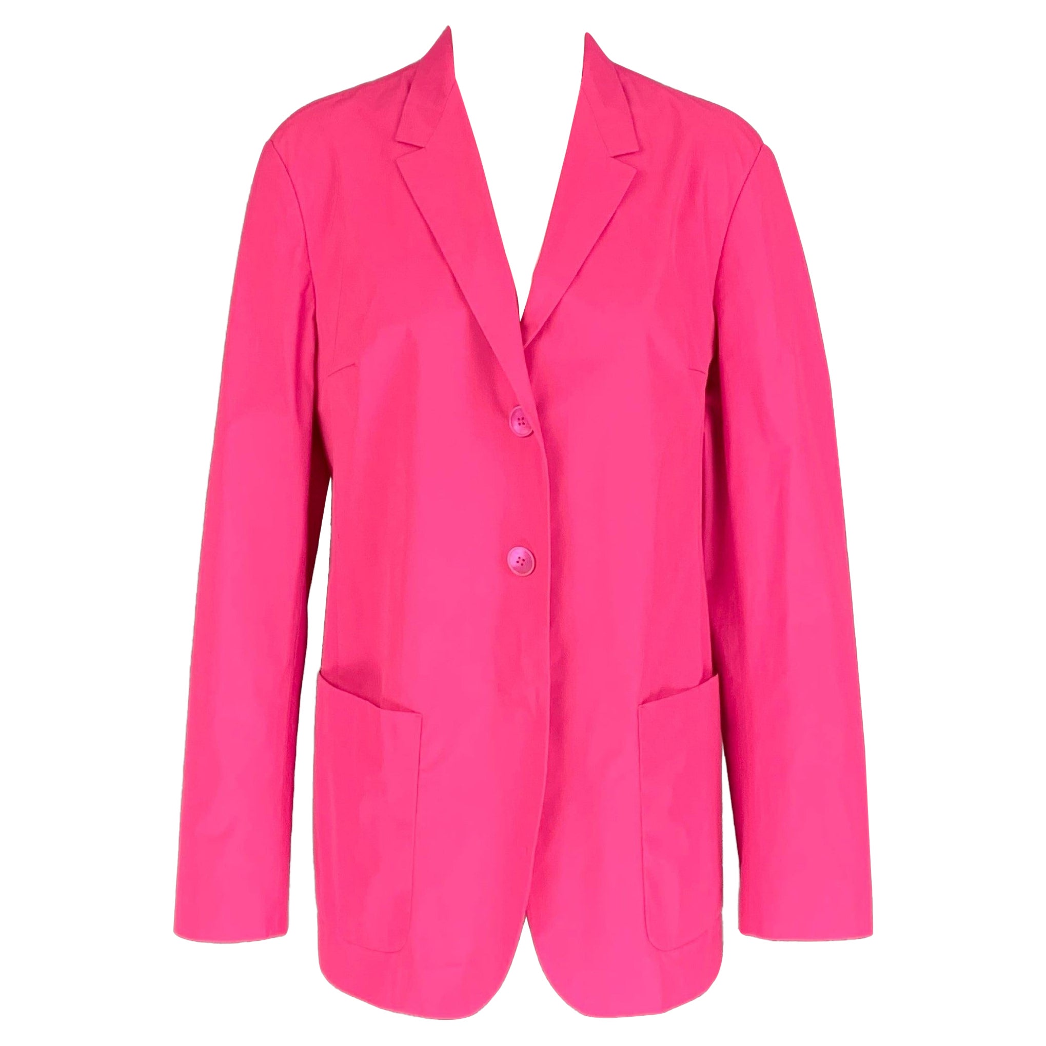 JIL SANDER Size M Pink Polyester Notch Lapel Jacket