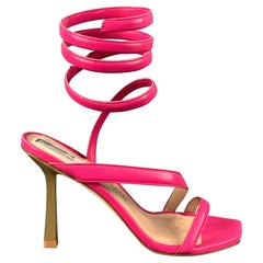 Stuart Weitzman Sandali avvolgenti in pelle rosa Beatrix Taglia 9