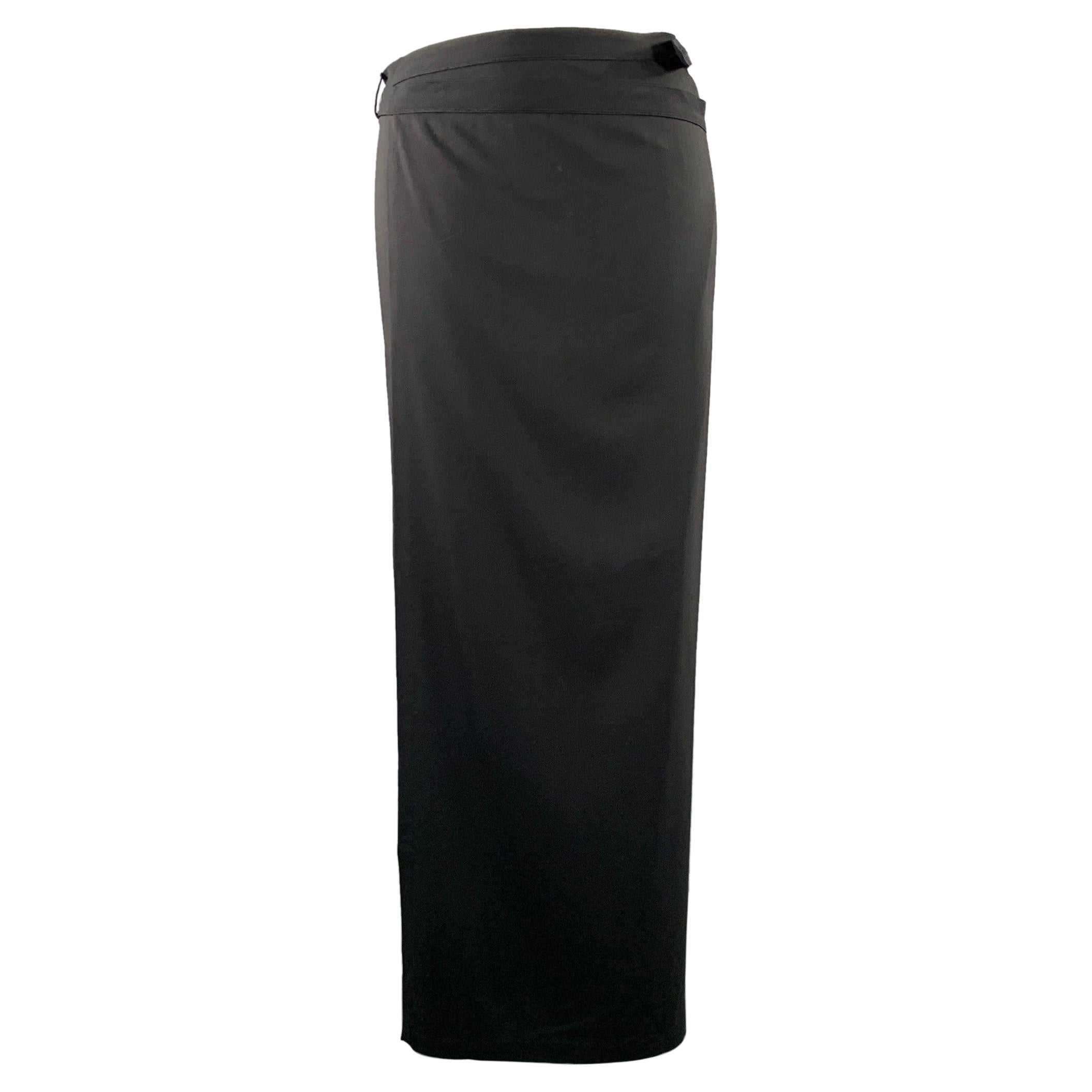 JEAN PAUL GAULTIER Taille XL Jupe enveloppante en laine et soie noire