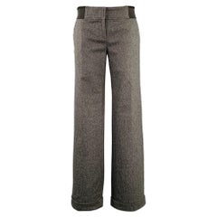 D&G by DOLCE & GABBANA Pantalones de vestir con lazo de mezcla de lana gris y negra talla S