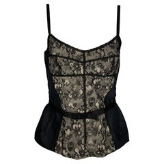 D&G by DOLCE & GABBANA Taille 8 Noir Blanc Polyamide Blend Bustier Robe Top