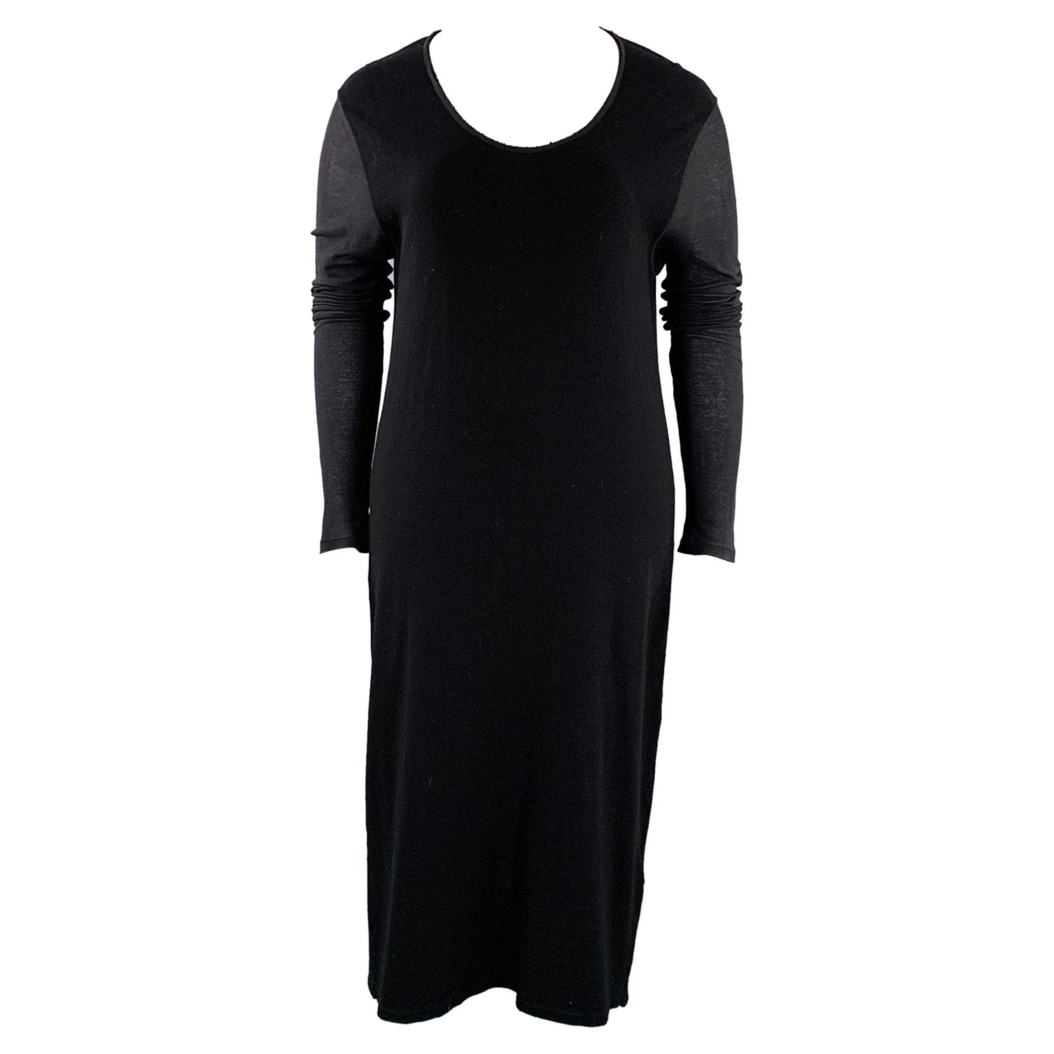 DAMIR DOMA Talla L Vestido negro de manga larga en mezcla de viscosa en venta