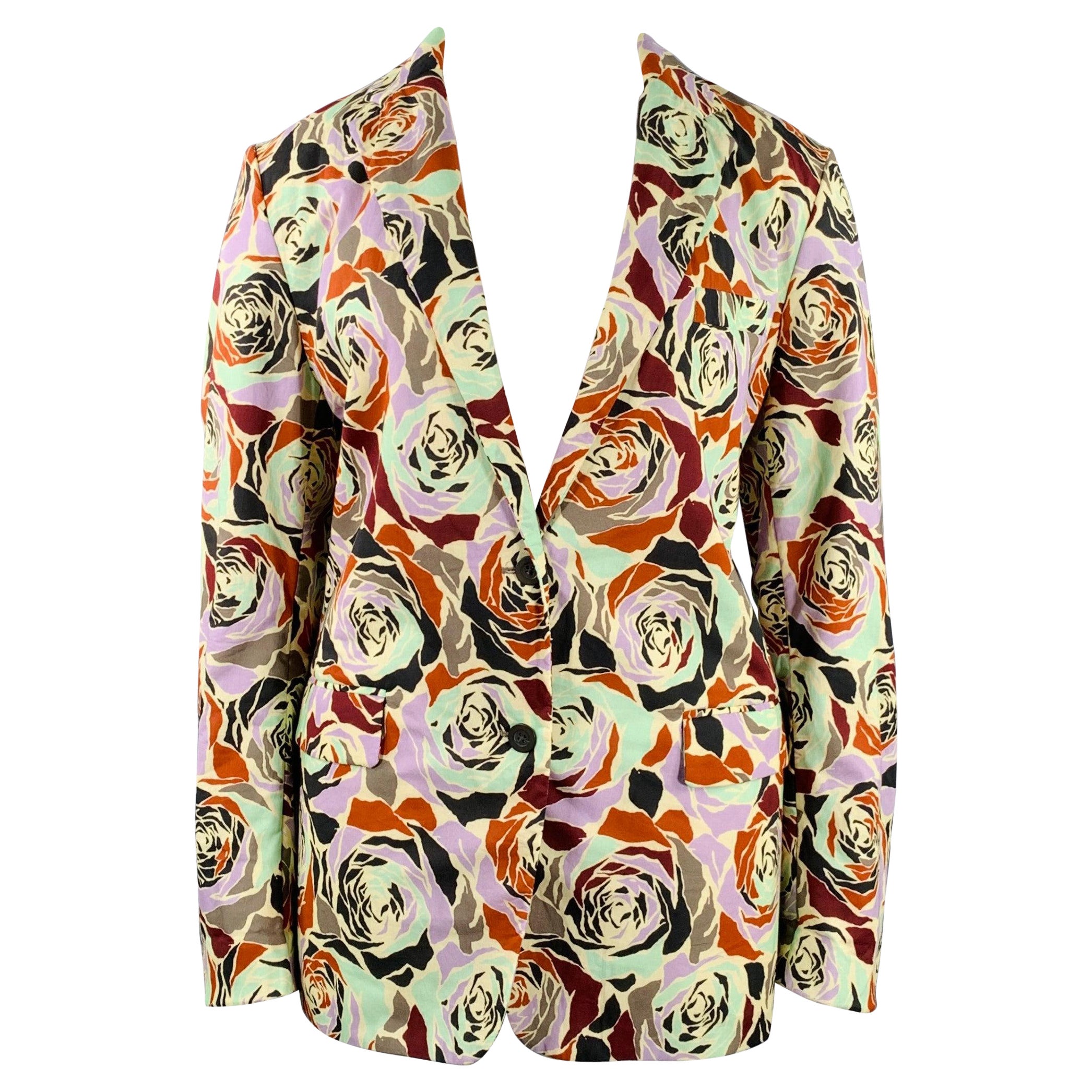 DRIES VAN NOTEN Taille 12 Veste blazer en coton multicolore