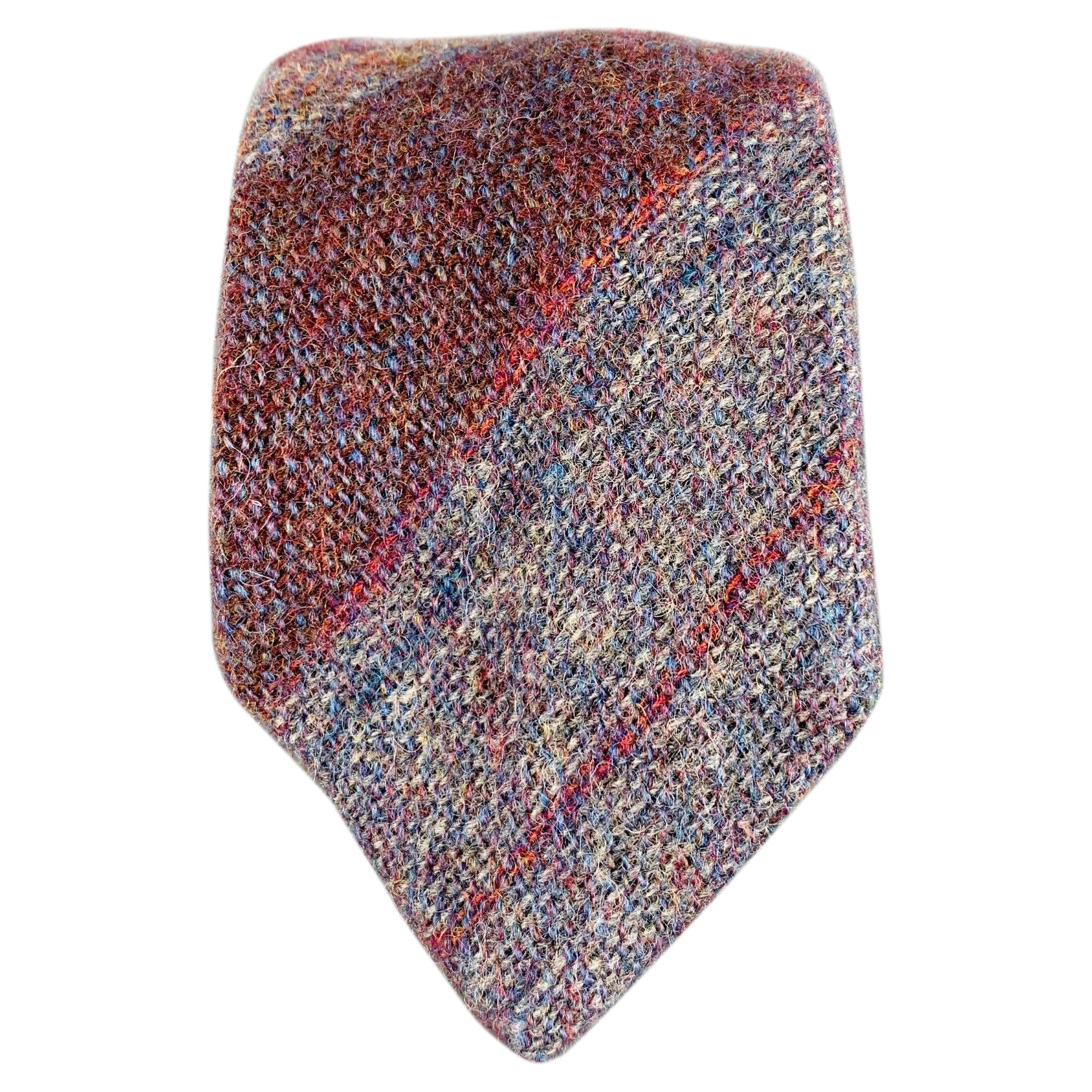 LIBERTY OF LONDON Blue Multi-Color Diagonal Stripe Wool Woven Tie For Sale
