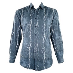 LIBERTY OF LONDON Größe XL Navy Weiß Abstrakte Baumwolle Langarmhemd