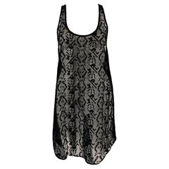 Dries van Noten Taglia 6 Vestito a canotta in pizzo nero